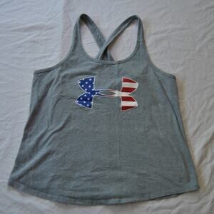 Under Armour Red White And Blue Logo Tank Top Medium